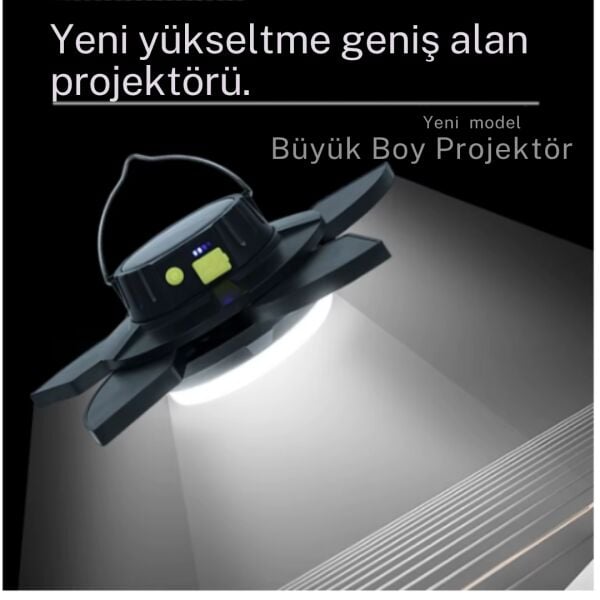 Güneş Enerjili Katlanabilir LED Kamp Lambası- 4000 mAh Powerbank Özellikli