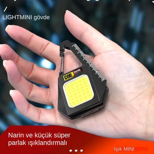 Manyetik Şarjlı Taşınabilir Üçgen Anahtarlık Işığı | 500 mAh Çok Fonksiyonlu Çalışma Lambası