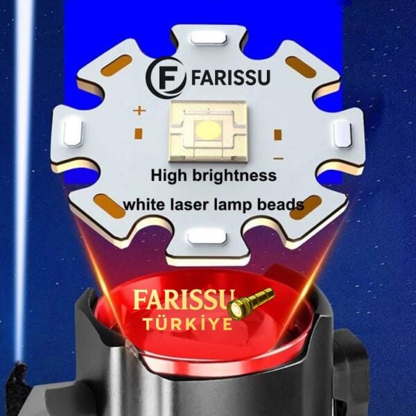 OR-2210-TG Alüminyum Alaşımlı Şarj Edilebilir Taktik El Feneri - 1000 Watt 6000 Lümen, 1 Km Menzilli