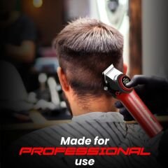 VGR V-001 Profesyonel  Berberler için Karbon Çelik Bıçak Saç Kesme Makinesi 9000RPM, LED Ekran Kırmızı
