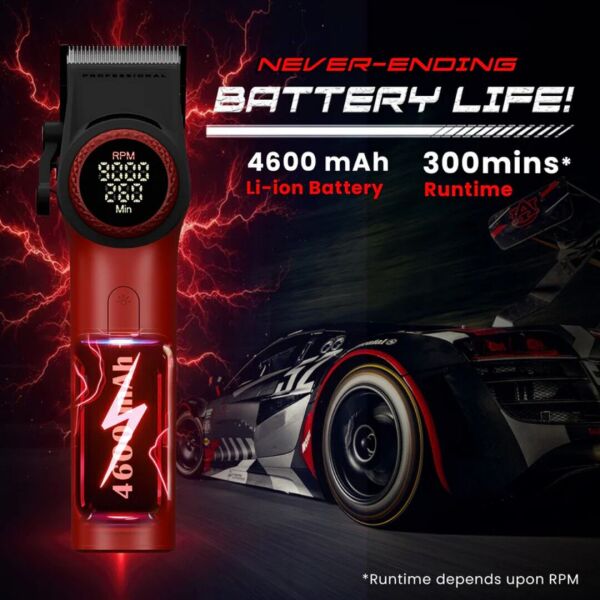 VGR V-001 Profesyonel  Berberler için Karbon Çelik Bıçak Saç Kesme Makinesi 9000RPM, LED Ekran Sarı