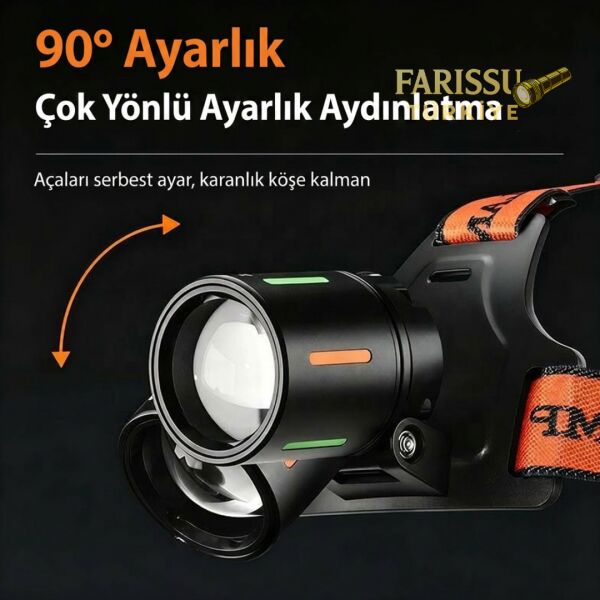 PS-T2206 Çift LEDli Kafa Lambası 25W 2500 Lümen -Yedek Pilli 1.5 KM Menzilli Kafa Lambası