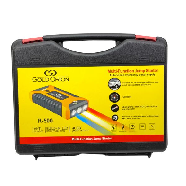 Gold Orion R-500 Çok Fonksiyonlu Taşınabilir Araç Akü Takviye Cihazı - 12V Jump Starter, Powerbank ve Fener
