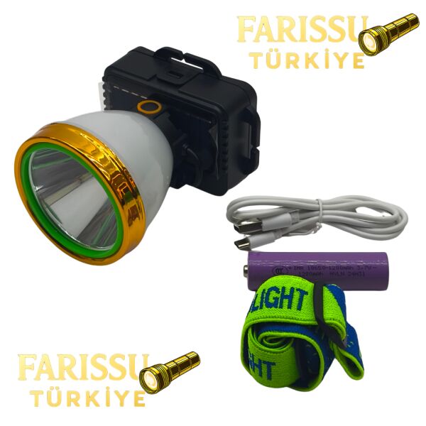 Gold Silver Güneş Enerjili Solar Şarjlı Kafa Lambası 60W LED 1 KM Menzilli Avcı Kamp Feneri 18650 Pilli