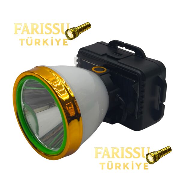 Gold Silver Güneş Enerjili Solar Şarjlı Kafa Lambası 60W LED 1 KM Menzilli Avcı Kamp Feneri 18650 Pilli