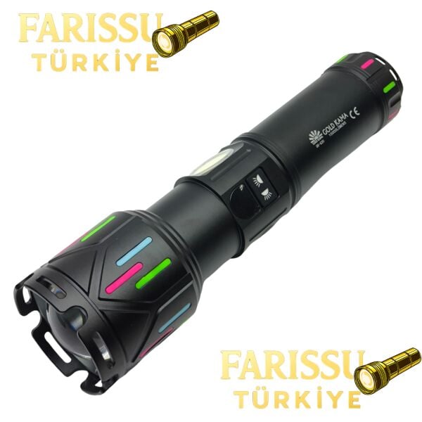 GK-G30 ÇANTALI EL FENERGold Kama GK-G30 15000 Lümen Şarj Edilebilir Uzun Menzilli Lazer El Feneri