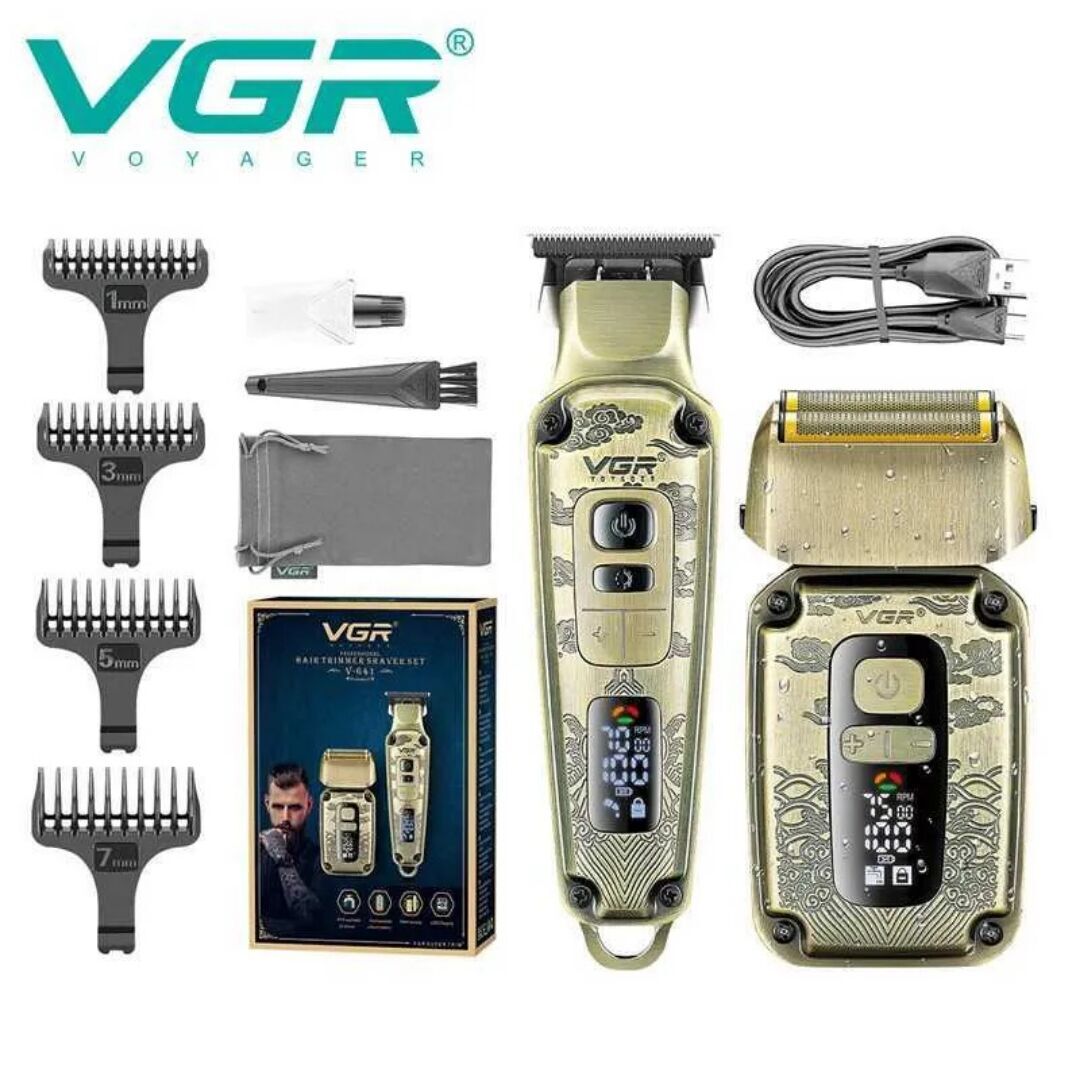 VGR 641 2 in 1 Profesyonel Saç ve Sakal Kesme Makinesi – Paslanmaz Çelik, USB Şarj, 240 Dakika Kullanım