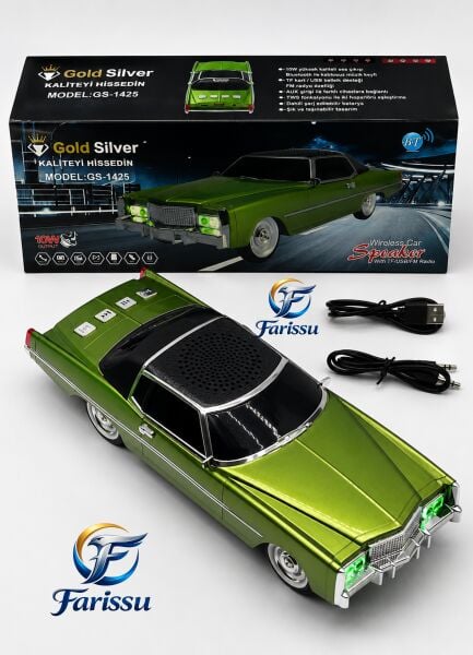 Gold Silver GS-1425 Klasik Cadillac Tarzı Bluetooth Hoparlör ve FM Radyo