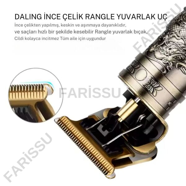 DEARLİNG Profesyonel 3'ü 1 Arada Şarjlı Saç ve Sakal Kesme Makinesi – Su Geçirmez, Sessiz, Güçlü Motor