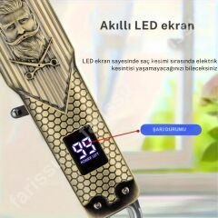DEARLİNG Çelik Kasa Profesyonel Saç Sakal Ense Çizim Tüm Vücut Tüyü Lazer Öncesi Tıraş Makinesi.