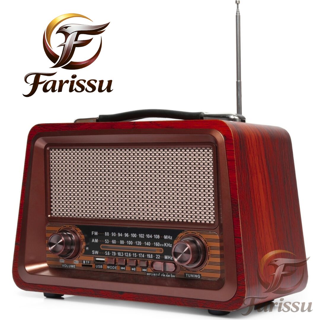 GS-1340 Nostaljik Bluetooth Radyo – MDF Gövde, FM/AM/SW, USB/TF, 1+1 YEDEK BATARYA HEDİYELİ