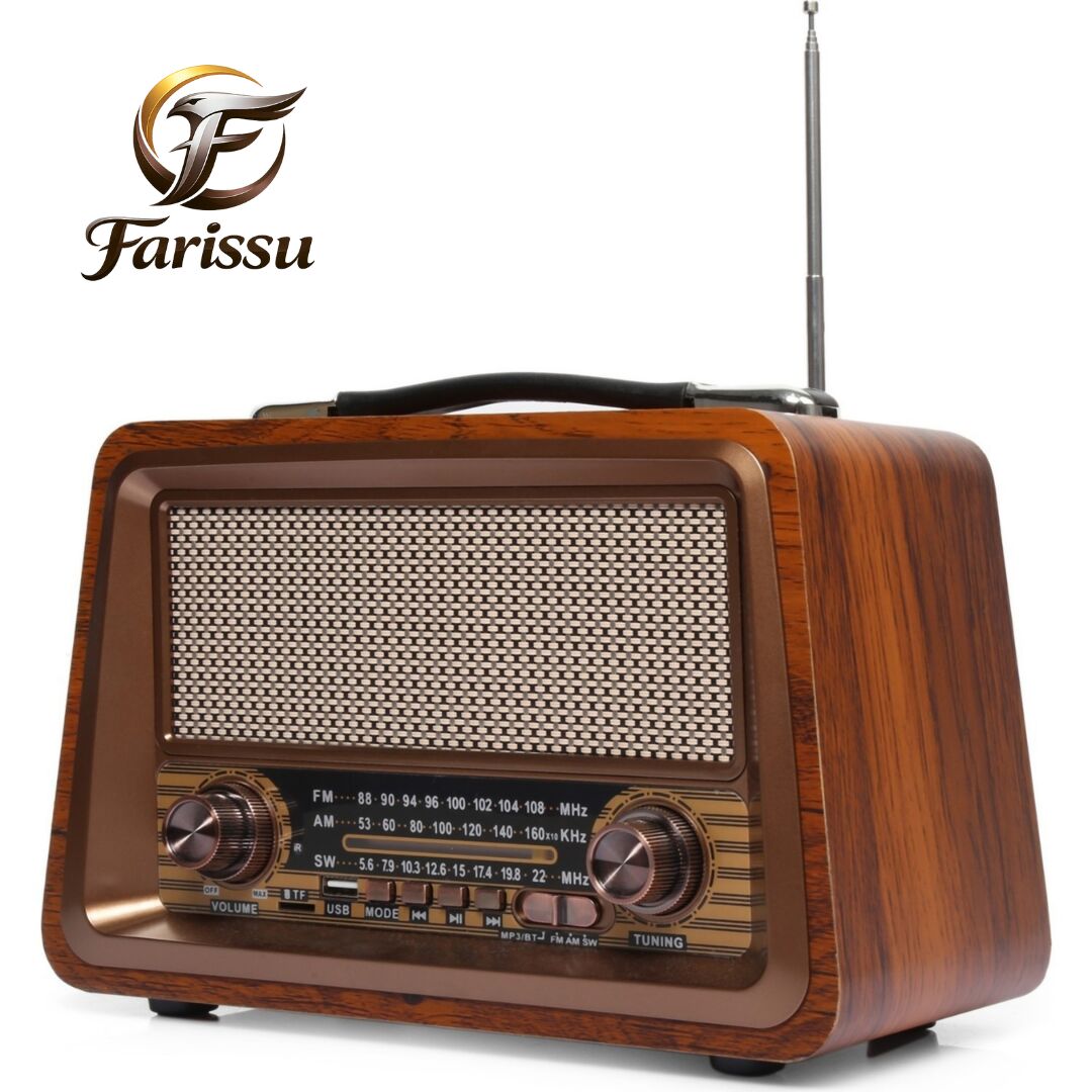 GS-1340 Nostaljik Bluetooth Radyo – MDF Gövde, FM/AM/SW, USB/TF, 1+1 YEDEK BATARYA HEDİYELİ