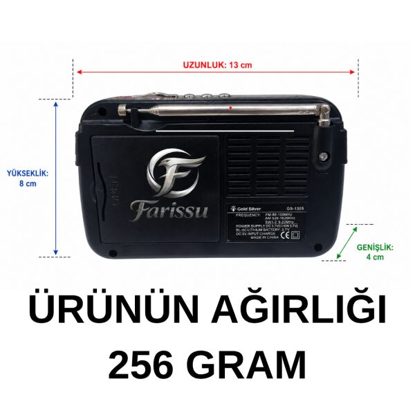 GOLD SILVER GS-1305 Nostaljik Taşınabilir Radyo