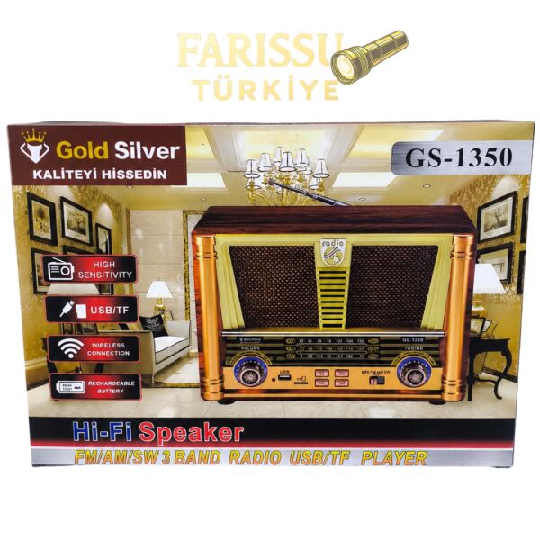 GS-1350 Gold Silver Nostaljik Radyo
