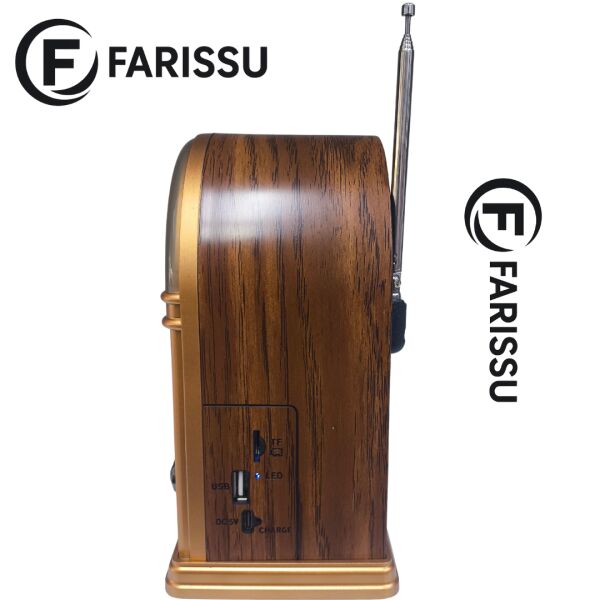 GS-1380 Retro Tasarım Nostaljik Radyo - Bluetooth, USB/TF Müzik Çalar ve LED Işıklı Taşınabilir Hoparlör