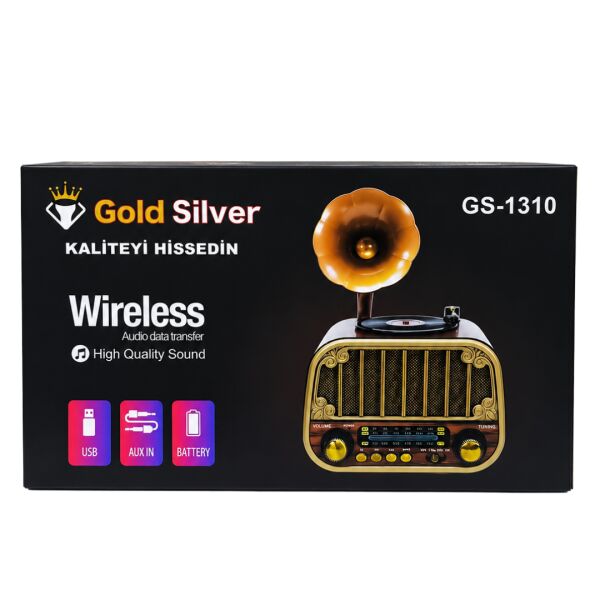 Gold Silver GS-1310 Nostaljik Tasarım Bluetooth  Radyo