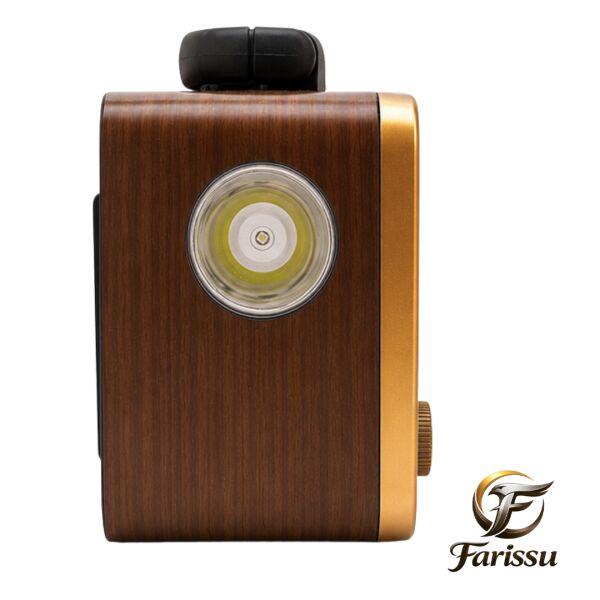 Gold Silver GS-1325 Nostaljik Radyo Güneş Enerjili Bluetooth Hoparlör USB/TF Kart Girişli Güçlü Fenerli Şarjlı
