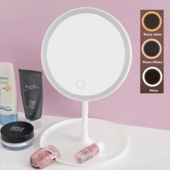Led Işıklı Dokunmatik katlanabilir Masa Üstü Makyaj Aynası