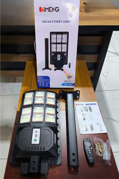GIMENG 300W Solar Güneş Enerjili Bahçe ve Sokak Lambası - 240 LED Hareket Sensörlü IP67 Su Geçirmez