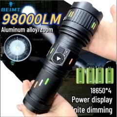 SMALL SUN 98000LM 100W Güçlü El Feneri – Yüksek Performanslı Şarjlı LED Fener
