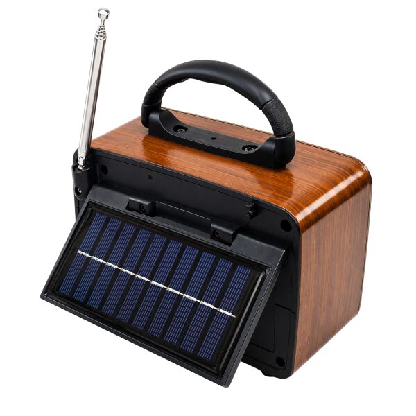 Gold Silver GS-1315 Nostaljik Retro Radyo - Güneş Enerjili, Bluetooth/USB/TF Kart Destekli 3 Band Hoparlör