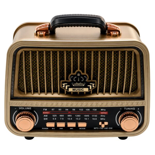 Gold Silver GS-1365 Retro Tasarımlı Taşınabilir Radyo
