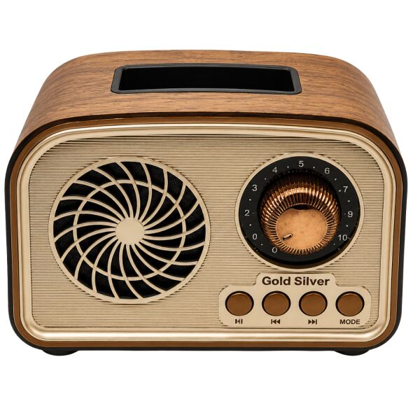 Gold Silver GS-1385 Nostaljik Tasarım Bluetooth Kablosuz Hoparlör