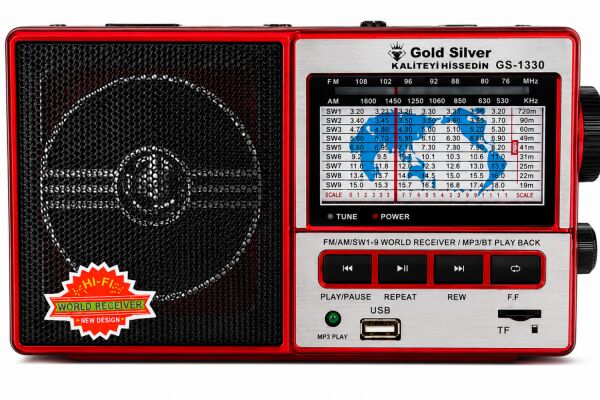 Gold Silver GS-1330 Nostaljik Tasarımlı 11 Bant Şarjlı Radyo