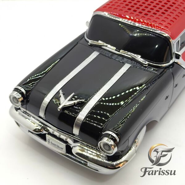 Klasik Araba Tasarımlı Nostaljik Bluetooth Hoparlör - FM Radyo, USB, AUX, TF Kart Destekli Kablosuz Ses Bombası