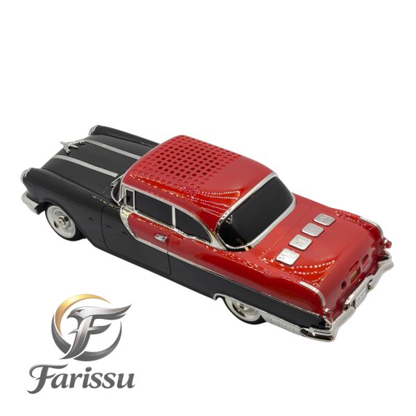 Klasik Araba Tasarımlı Nostaljik Bluetooth Hoparlör - FM Radyo, USB, AUX, TF Kart Destekli Kablosuz Ses Bombası