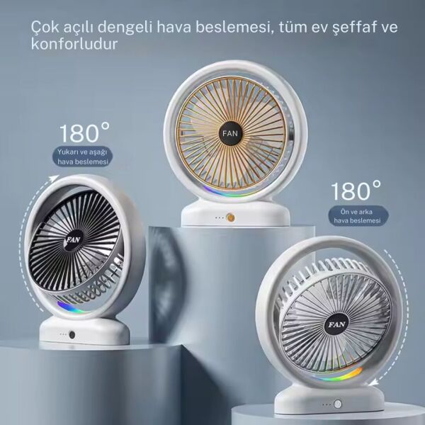 Aydınlatmalı Sessiz ve Güçlü Masaüstü Fan