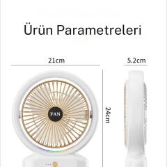 Aydınlatmalı Sessiz ve Güçlü Masaüstü Fan