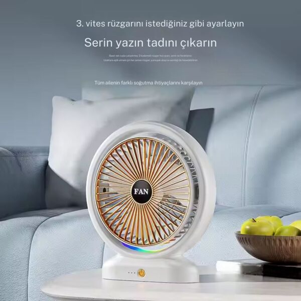 Aydınlatmalı Sessiz ve Güçlü Masaüstü Fan