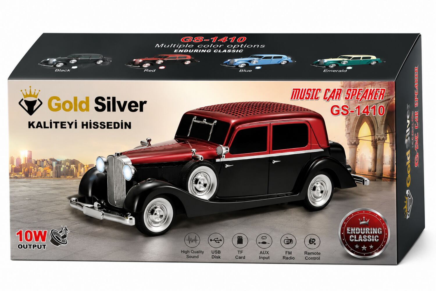Gold Silver GS-1410 Nostaljik Klasik Araba Tasarımlı Bluetooth Hoparlör