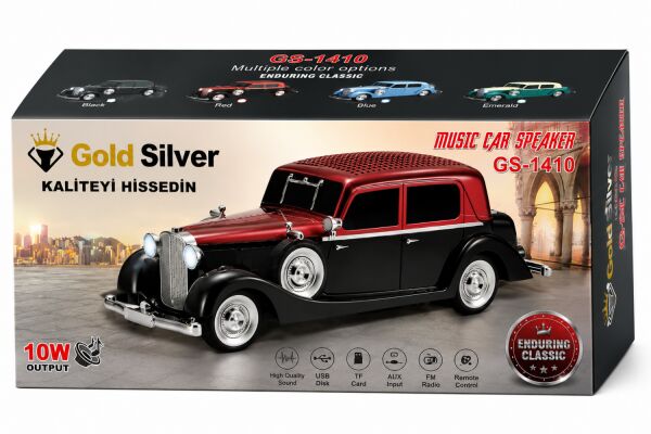 Gold Silver GS-1410 Nostaljik Klasik Araba Tasarımlı Bluetooth Hoparlör