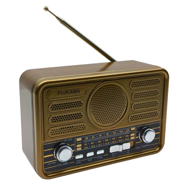 ProKAMA BK-340 / BK-350 Nostaljik Solar Şarjlı Güneş Enerjili Bluetoothlu Retro Radyo(yedek pili)