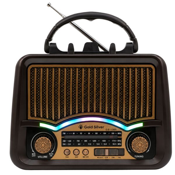 Gold Silver GS-1360 Nostaljik Tasarım Bluetooth Radyo(YEDEK PİLİ)