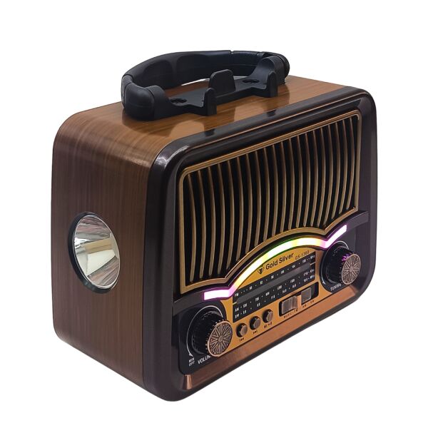 Gold Silver GS-1360 Nostaljik Tasarım Bluetooth Radyo(YEDEK PİLİ)