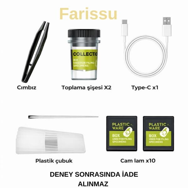 Çocuklar İçin Dijital Mikroskop 1000X | HD Ekranlı, LED Işıklı, Type-C Şarjlı Eğitim Seti