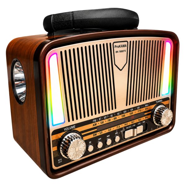 ProKAMA Nostaljik Tasarım Solarlı Bluetooth Radyo(YEDEK PİLİ)
