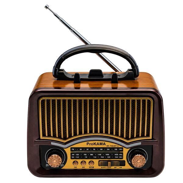 ProKAMA BK-7082BTS Solar Enerjili Şarjlı Nostaljik Retro Radyo