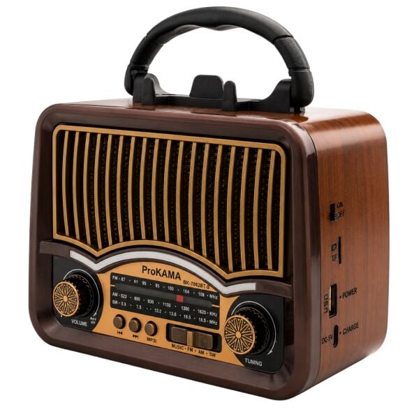 ProKAMA BK-7082BTS Solar Enerjili Şarjlı Nostaljik Retro Radyo