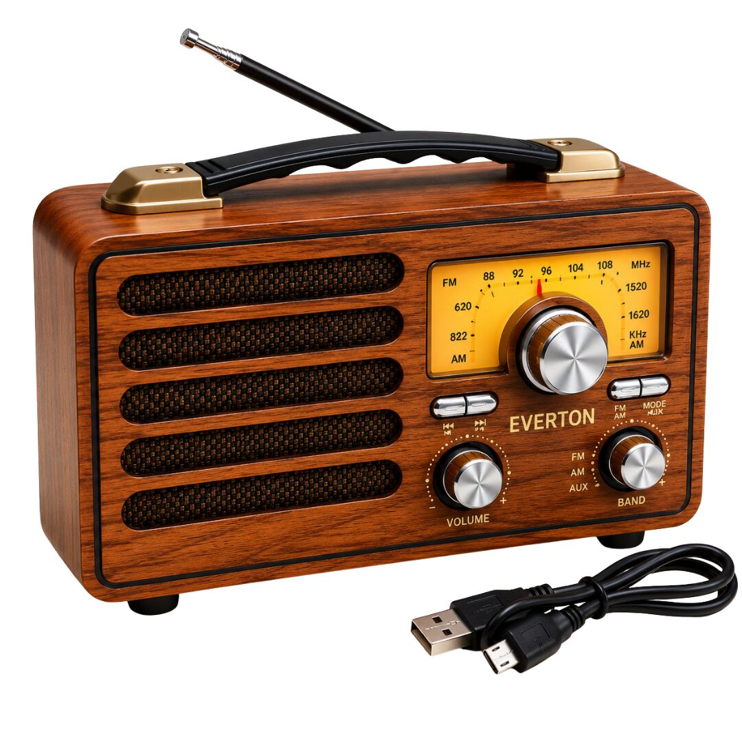 EVERTON  Nostaljik Retro Tasarım Bluetooth Hoparlör ve Radyo RT-755 (YEDEK PİLİ)