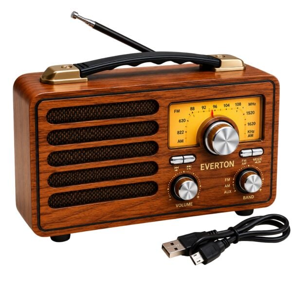 EVERTON  Nostaljik Retro Tasarım Bluetooth Hoparlör ve Radyo RT-755 (YEDEK PİLİ)