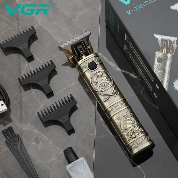V-096 Profesyonel T-Blade Saç Sakal Kesme Makinesi 2000 mAh Şarjlı Kablosuz Erkek Tıraş Makinesi