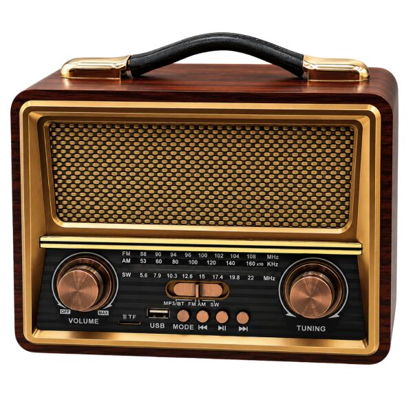 Gold Silver GS-1335 Retro Tasarım Bluetooth Şarjlı Nostalji Radyo