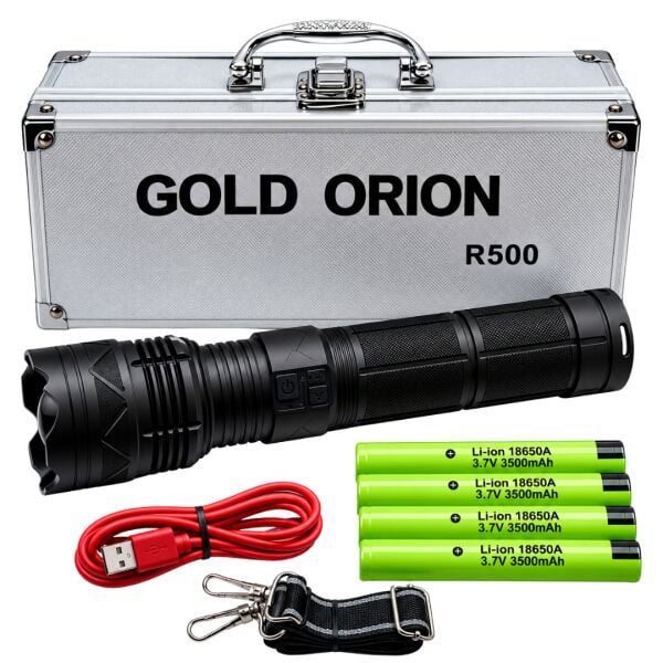 Gold Orion R500 Profesyonel Şarj Edilebilir El Feneri Seti