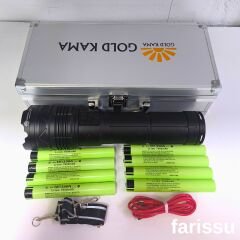 150W LED El Feneri – 2-3 KM Menzil, 12000 Lümen, 30400 mAh, Zoom, Şarjlı, Su Geçirmez, Özel Çantalı