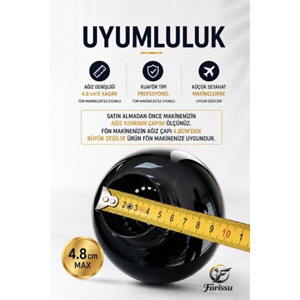 Evrensel Saç Kurutma Makinesi Difüzör Başlığı 4.5-4.9 cm Bukle Belirginleştirici