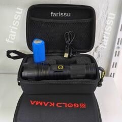 B503 100W Şarjlı El Feneri – 7000 Lümen, 8800 mAh Pil, 2000m Menzil, Zumlanabilir, LCD Ekranlı
